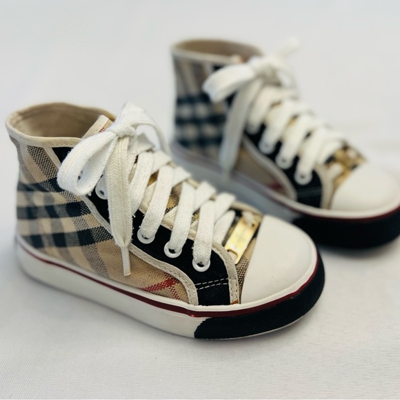 Burberry Unisex Check high top sneakers-100% Authentic BURBERRY - Picture 13 of 16